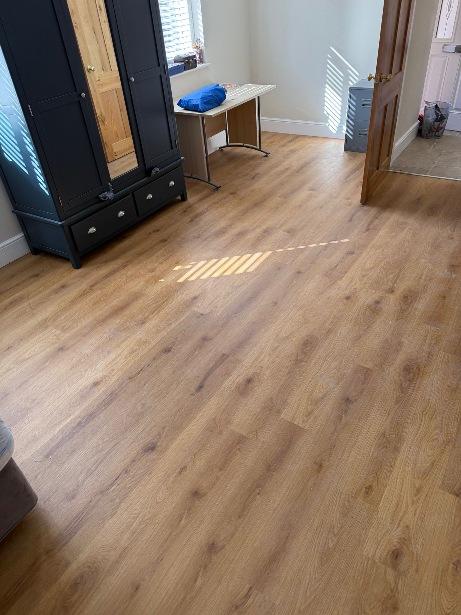 Completed laminate flooring installation